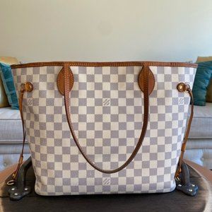 Louis Vuitton Authentic Neverfull MM Damier Azur